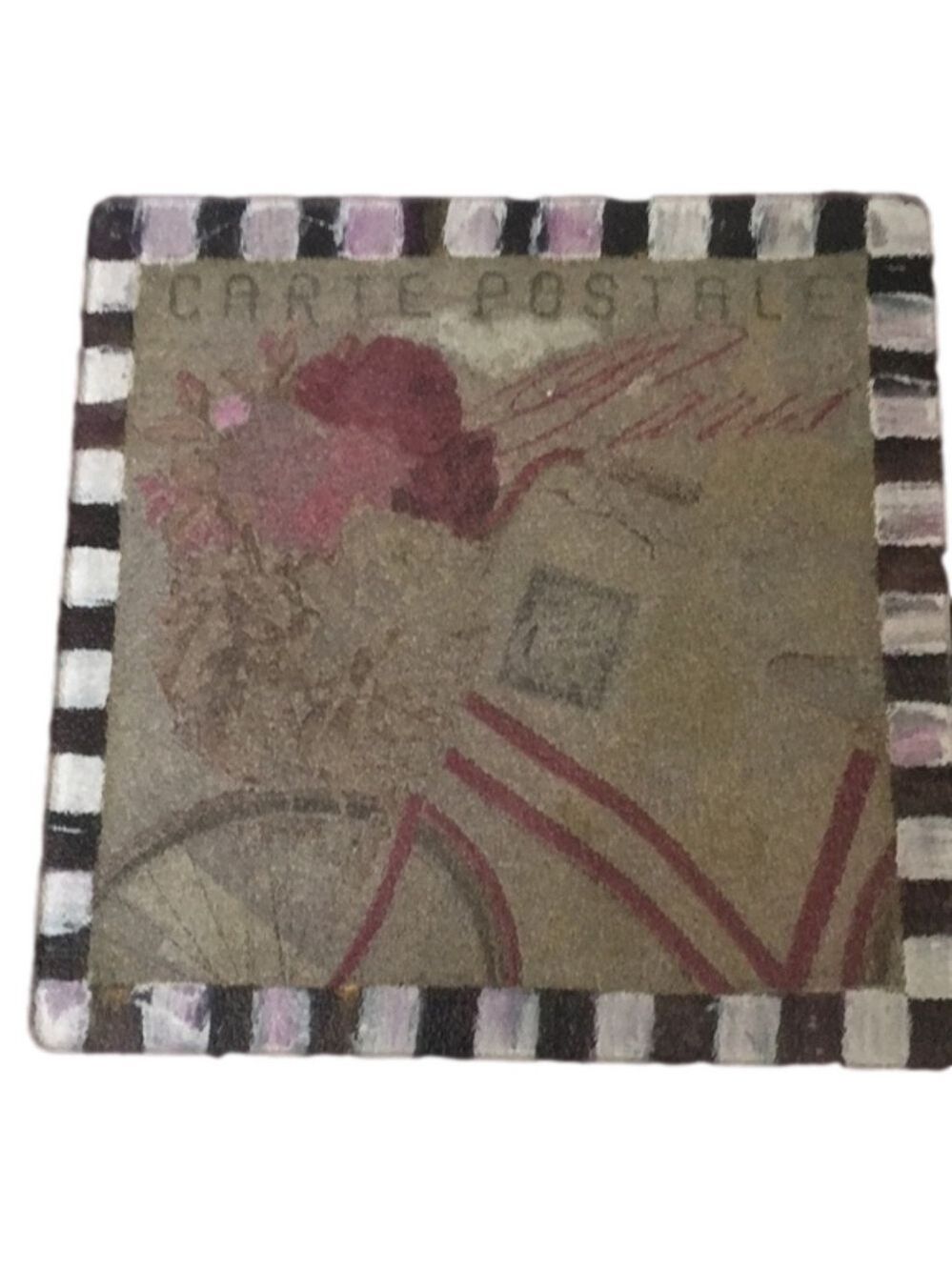 Hand painted and decoupaged trivet